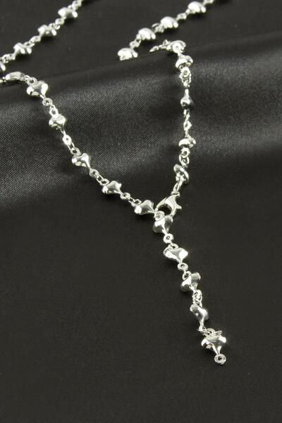 Marsilyan Heart Metal Y Necklace Ilkel-Bjt940