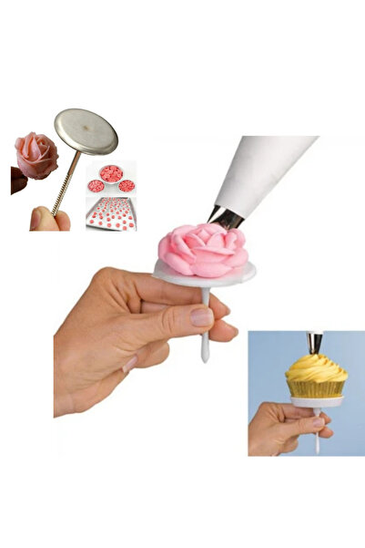 adin tasarım مجموعة تزيين المافن مكونة من قطعتين مع حامل + أداة صنع الورد الر...