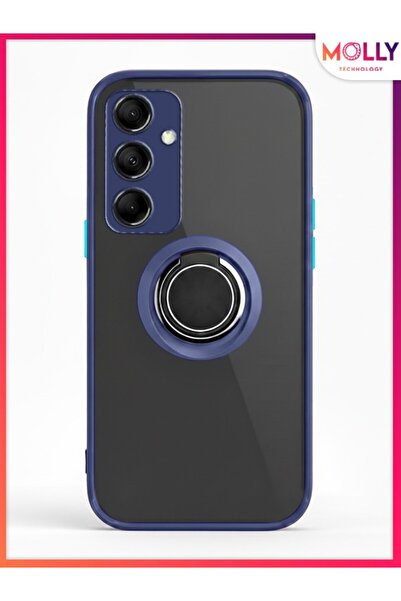 Molly Samsung Galaxy M14 İçin Lacivert Yüzüklü Kamera Korumalı Silikon Telefo...