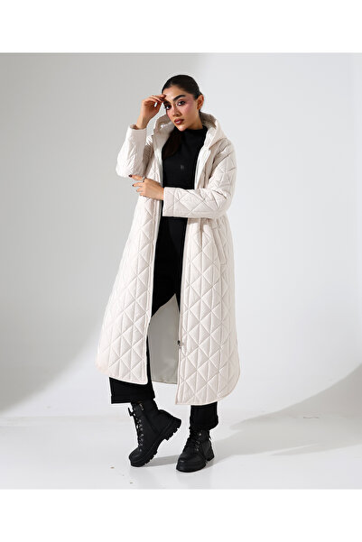 Fi'l Arz Fashion Women's Long Quilted Puffer Plus Size Coat