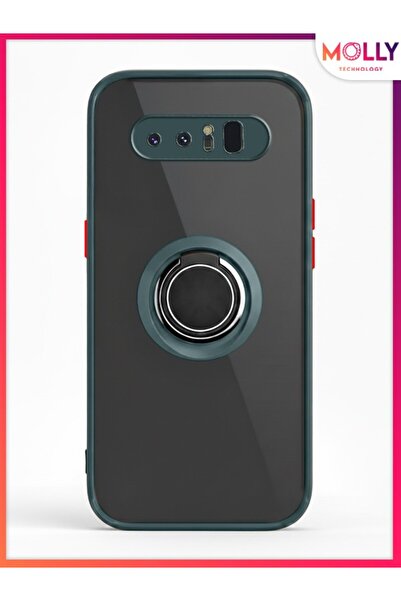 Molly Samsung Galaxy Note 8 İçin Haki Yüzüklü Kamera Korumalı Silikon Telefon...