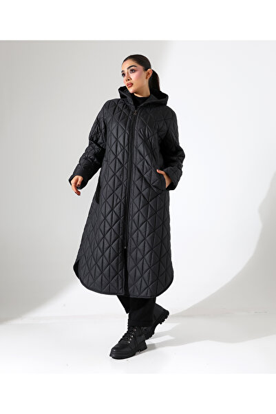 Fi'l Arz Fashion Women's Long Quilted Puffer Plus Size Coat
