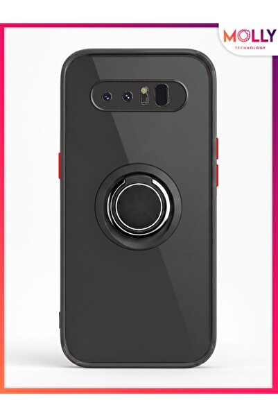 Molly Samsung Galaxy Note 8 İçin Siyah Yüzüklü Kamera Korumalı Silikon Telefo...