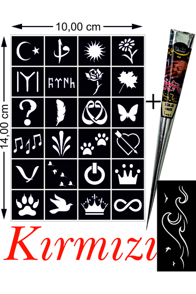 hennadibace Kına Kalıbı (GEÇİCİ DÖVME ŞABLONU) Hint Kınası Henna Tattoo Stenc...