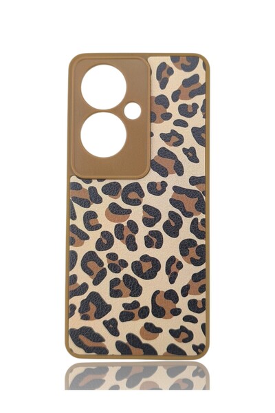 Genel Markalar Oppo Reno 11F İç Yüzeyi Kadife Leopar Desenli Vince Silikon Kapak