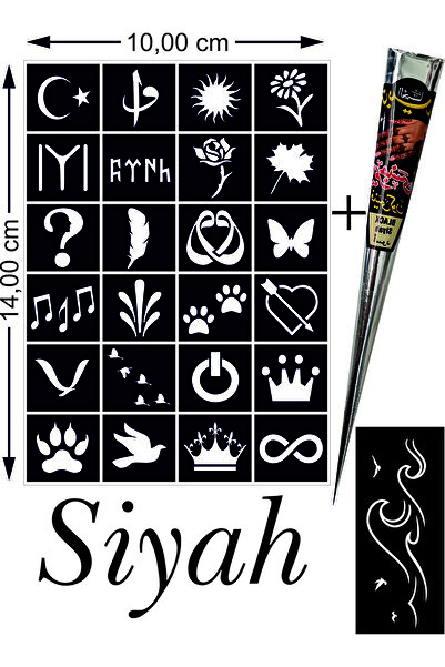 hennadibace Kına Kalıbı (GEÇİCİ DÖVME ŞABLONU) Hint Kınası Henna Tattoo Stenc...