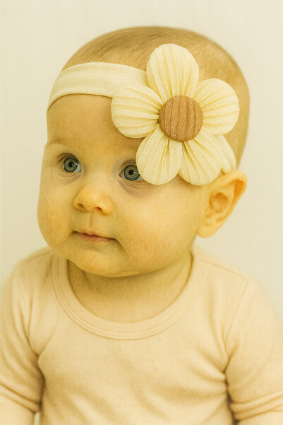 MakeWell Bandă de păr pentru copii cu design cu flori de margaretă