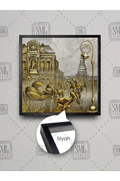 SML TABLO Ulična lampa, plesajući romantični ljubavnici, reljefna zlatna deko...