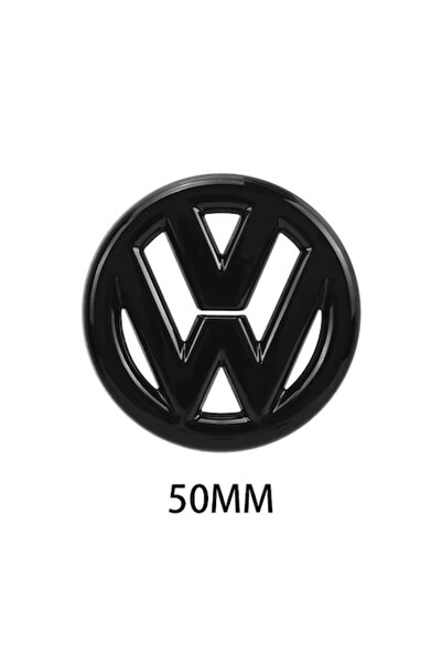 LinePartsBim Emblemă adezivă pentru volan compatibilă cu VW Volkswagen, 50 mm, negru lucios, pentru GTI/GTD/R-LINE