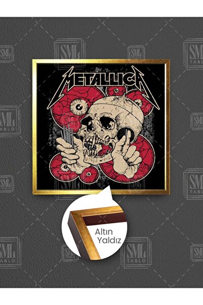 SML TABLO Metallica Skull Rock Music Metallica Skull Decor Pictură pătrată pe...