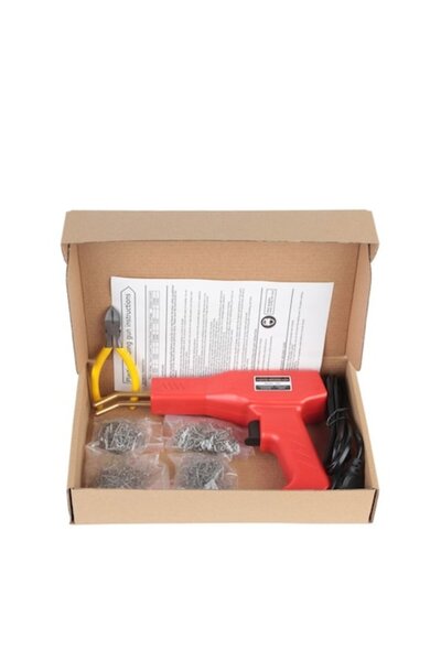 LinePartsBim Pistol de sudură profesional din plastic cu 200 de capse, 50W, roșu