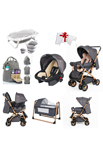 Ünal 10 Parça Çeyiz Seti Bebek Arabası Puset Beşik Küvet Takımı Bebek Bakım Çantası Yağmurluk