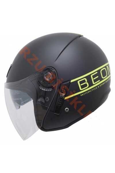 beon ÇENESİZ VİZÖRLÜ YAZLIK KASK [B217] [MAT SİYAH - SARI]