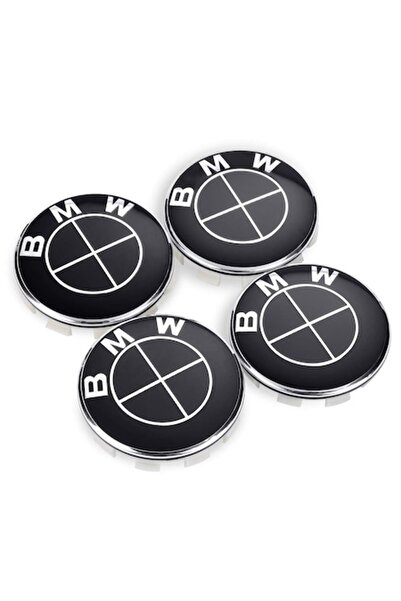 BMW Set 4 Capace Embleme Pentru Jante Roti 68mm Full Negru