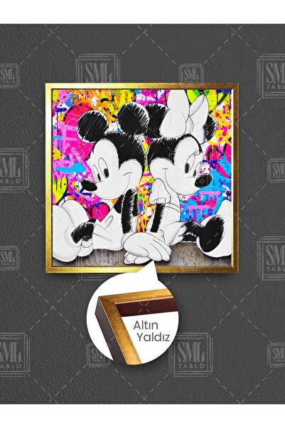 SML TABLO Minnie și Mickey Grafitti Miki și Mini Mouse Love Banksy Decor Pict...