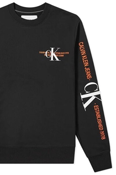 Calvin Klein Regular fıt baskılı pamuklu erkek sweatshirt