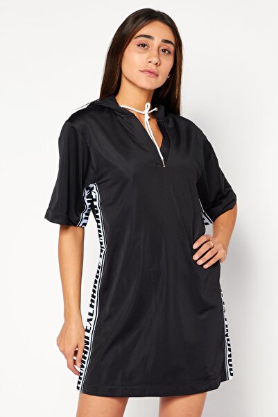 Armani Exchange AX Women Brand Logo Hooded Mini Dress, Black