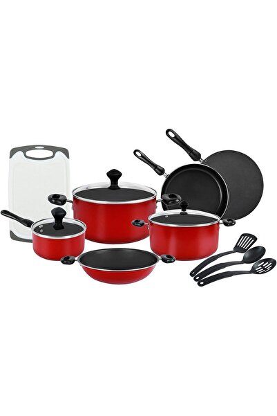 Prestige Classique Aluminium Cookware Sets of 17 Piece | Ergonomic Handle| Shatter-Resistant Glass L