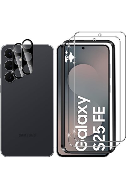 Rivor Samsung Galaxy S25 FE Ekran Koruyucu 9D Kısa Cam +Kamera Koruyucu Çizil...