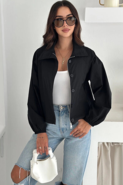 EFFEN سترة سوداء بأزرار وسدادات