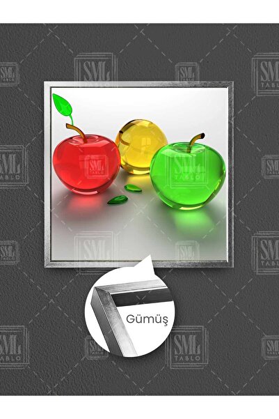 SML TABLO Šarene jabuke kroz staklo Moderni kuhinjski dekor Kvadratna uokvire...