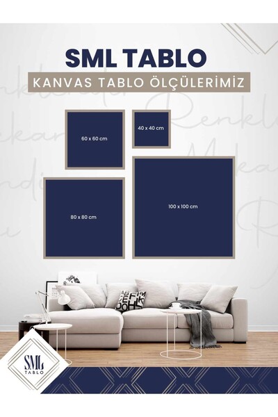 SML TABLO Tablou pătrat în pânză cu rame, cu decor elegant și luxos, cu frunze cu dungi argintii și aurii