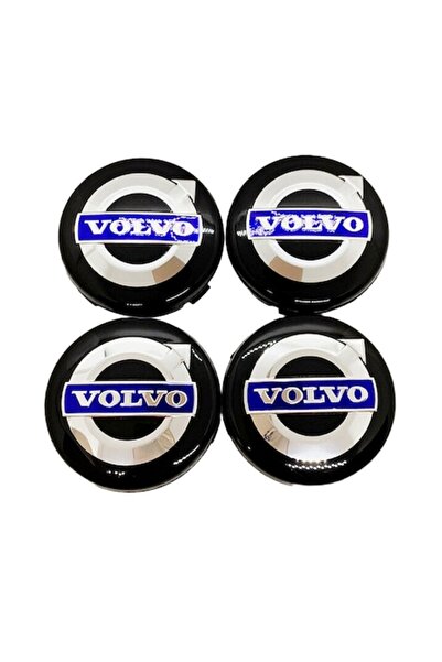 LinePartsBim Set 4 embleme pentru jante din aliaj Volvo 64mm, negre, pentru C...