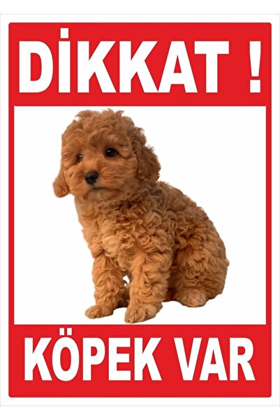 KanvasSepeti Dikkat Köpek Var Uyarı Folyo Etiket Baskı 16 Sticker