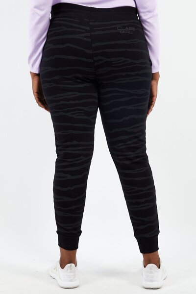 Cavalli Class Women Allover Print Drawstring Sweatpants, Black