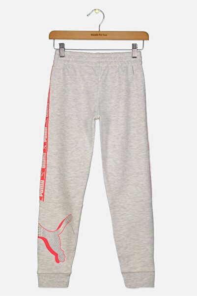 Puma Kids Girl Sportswear Fit Brand Logo Sweatpants, Heather Grey
