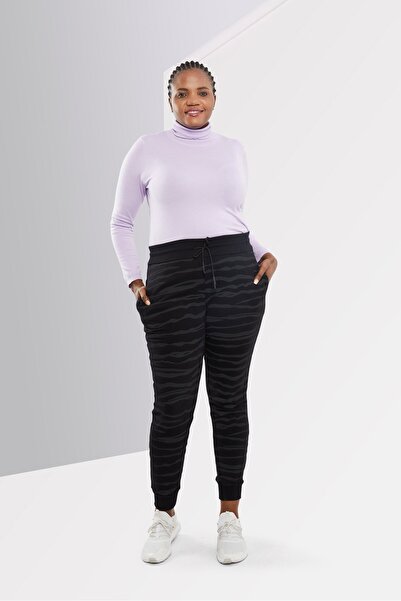 Cavalli Class Women Allover Print Drawstring Sweatpants, Black