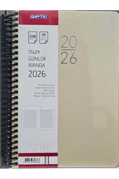 Gıpta 2026 Günlük Ajanda Spiralli 17x24