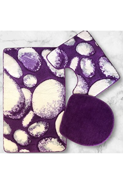 Evimora Home 3-Piece Non-Slip Bath Mat Set – Soft Textured Microfiber, Water Absorbent Velvet Fabric