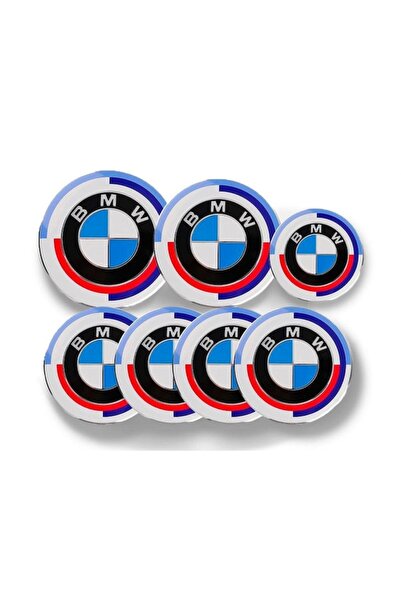 LinePartsBim Set complet 7 embleme BMW pentru capotă, portbagaj, volan și jan...