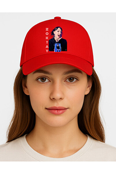 lovver Manifest zeynep oktay tasarımlı %100 pamuk kırmızı premium baskı kep-şapka