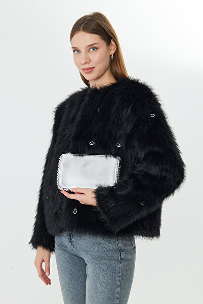 MODA Feyora Silver Chain Strap Beaded Women's Shoulder, Arm and Hand Bag