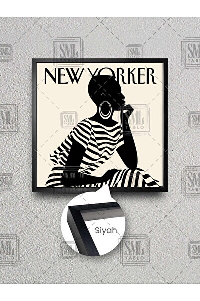 SML TABLO Najava New Yorkera sa karikama, ženska moda, uokvirena kvadratna sl...
