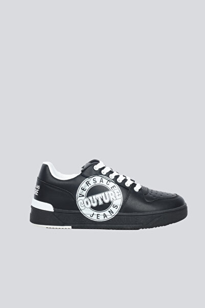 Versace Erkek Logo Desenli Düşük Bilekli Deri Siyah Sneaker 79YA3SJ1ZPB40-899