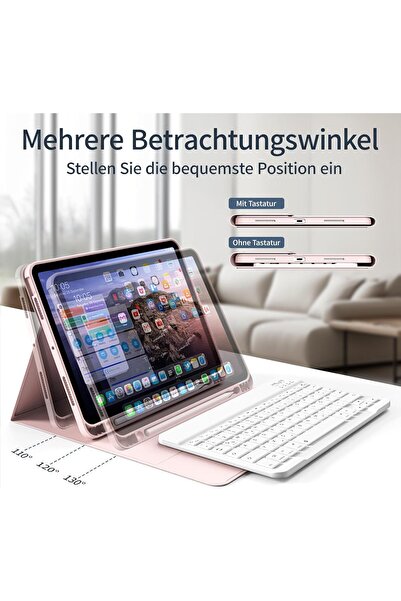 HYX حافظة لوحة مفاتيح لجهاز iPad Air 11 بوصة 2024 M2/2025 M3، iPad Air الجيل الخامس/الرابع 2022/2020