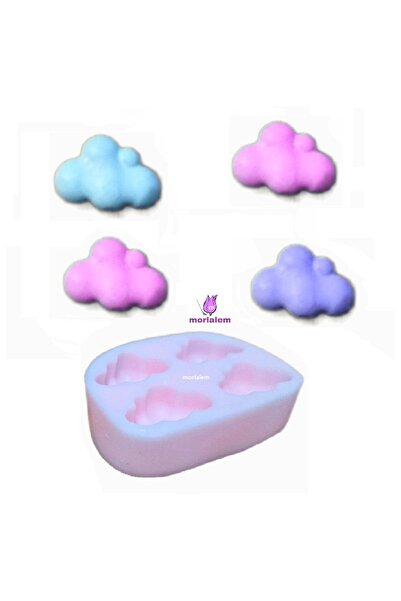 morlalem m 4'lü Bulut Magnet Pano Süsü 3cm Bulut Silikon Kalıp K-1464, Kokulu...