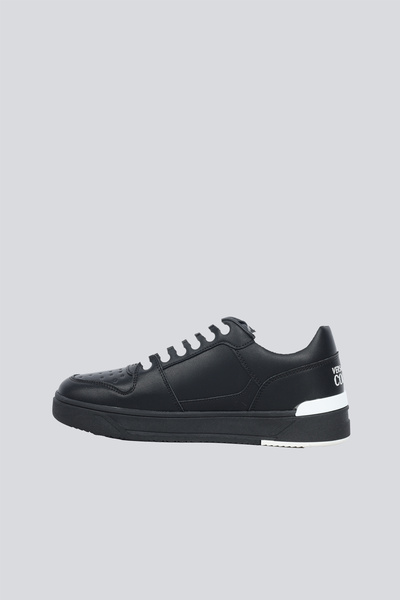 Versace Erkek Logo Desenli Düşük Bilekli Deri Siyah Sneaker 79YA3SJ1ZPB40-899