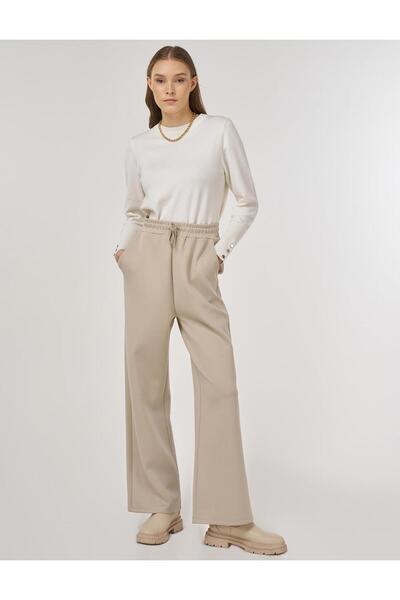 Kayra Lace-Up Relaxed Fit Trousers Stone