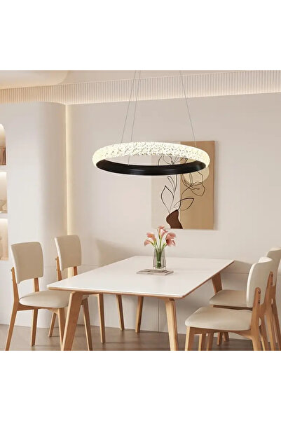 HAMER نجف مودرن اسود قطر 60 سم لون الانارة اصفر 48 واط