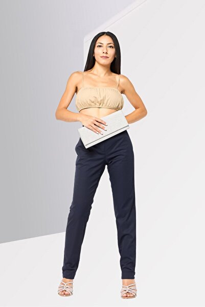 Lacoste Women Regular Fit Solid Straight Leg Pants, Midnight