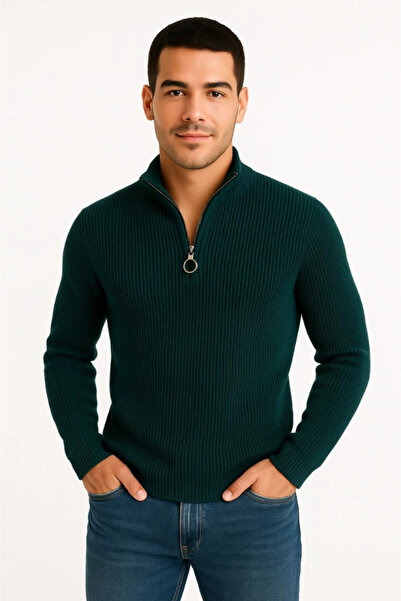 JANES Pulover pentru bărbați cu jumătate de fermoar – tricotat Thessaloniki, ...