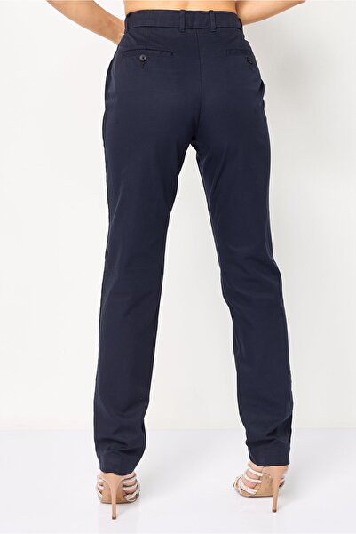 Lacoste Women Regular Fit Solid Straight Leg Pants, Midnight