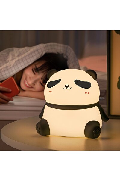 Generic Cute Panda Night Lamp | Soft Silicone, Rechargeable LED Light for Kids & Bedroom
