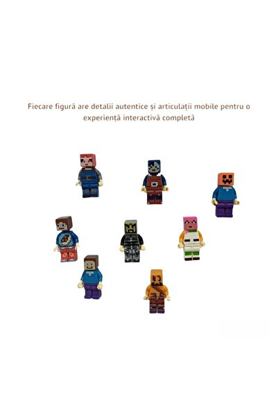 Virtual Trend Set of 24 Virtual Trend® Figurines, Minecraft, with accessories, multicolor, 4-5cm