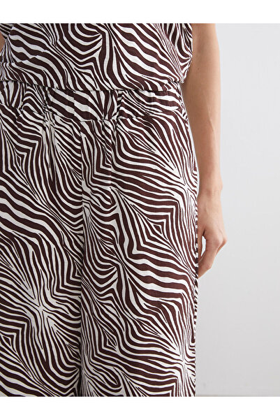 LC Waikiki Vizyon New Season Elastic Waist Zebra Patterned Women's Trousers