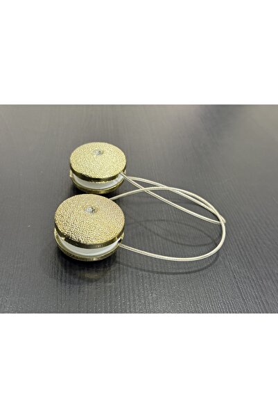 Fon Dünyası Magnetic Gold Curtain Buckle - Magnetic Curtain Holder (2 Pieces)